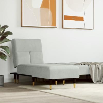 Chaise longue fluweel lichtgrijs
