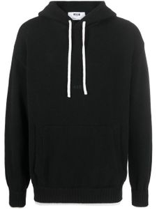 MSGM hoodie à lien de resserrage contrastant - Noir