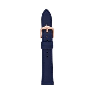 Horlogeband Fossil S181363 Leder Blauw 18mm