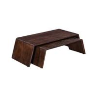 Giga Meubel - Salontafel Bruin Set van 2 - Mangohout - 115x50x34cm - thumbnail