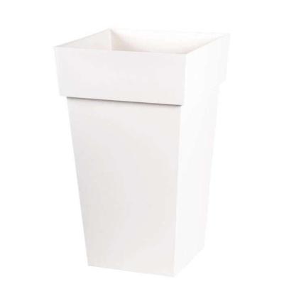 EDA Toscane hoge vierkante bloempot - 39 x 39 x H 65 cm - 62 L - Wit