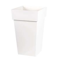 EDA Toscane hoge vierkante bloempot - 39 x 39 x H 65 cm - 62 L - Wit