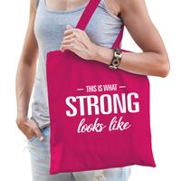 This is what strong looks like cadeau tas roze voor dames