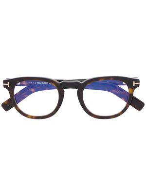 TOM FORD Eyewear lunettes de vue à monture ronde - Marron