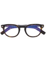 TOM FORD Eyewear lunettes de vue à monture ronde - Marron - thumbnail