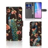 Samsung S10 Lite | Telefoonhoesje | Met pasjeshouder | Pauw met Bloemen