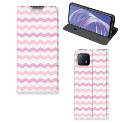 OPPO A73 5G | Hoesje met Magneet | Waves Roze