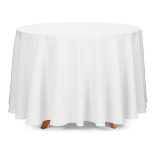 Tafelkleed/tafellaken rond - wit - 280 cm - polyester - Bruiloft tafelkleden