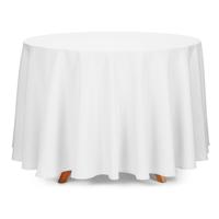 Tafelkleed/tafellaken rond - wit - 280 cm - polyester - Bruiloft tafelkleden