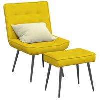 Relaxstoel met voetenbank fluweel geel