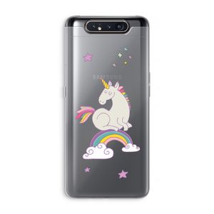 Regenboog eenhoorn: Samsung Galaxy A80 Transparant Hoesje