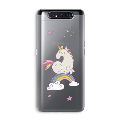 Regenboog eenhoorn: Samsung Galaxy A80 Transparant Hoesje