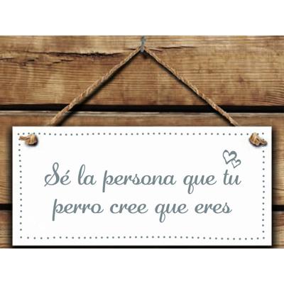 Ophangdecoratie Magnet & Steel Sé la persona que tu perro cree que eres 13 x 13 x 0,8 cm