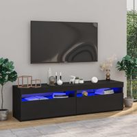 Tv-meubels 2 st met LED-verlichting 75x35x40 cm zwart
