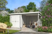 Tuinhuis Finn 450x250 cm - Platinum Grey-Wit gecoat - thumbnail