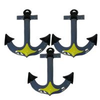 Feest versiering decoratie maritiem anker - Set van 3x stuks - 52 cm - plastic - voor aan de muur/wa