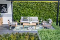 GI Sardinia stoel-bank loungeset (4-delig) - Aluminium Teak look/Zand GI Sardinia stoel-bank loungeset (4-delig) - Aluminium Teak look/Zand