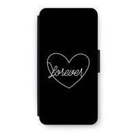 Forever heart black: iPhone 7 Flip Hoesje