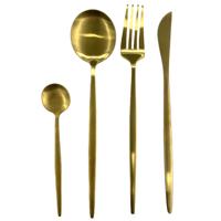 Bestekset 6 personen - 24 delig - goud - RVS - serviesset - bestek