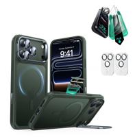iPhone 17 Pro Bundle Classic Hybrid Magnetic Case (Camera Control, Stash Stand) and Armorite Screen Protector - Frosted Green iPhone 17 Pro Bundle Classic Hybrid Magnetic Case (Camera Control, Stash Stand) and Armorite Screen Protector - Frosted Green