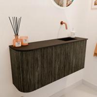 Toiletmeubel Mondiaz Joya | 91.6 cm | Meubelkleur Shadow | Faye wastafel Urban Rechts | Zonder kraangat(en)