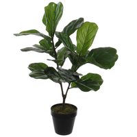 Groene ficus Lyrata kunstplant 75 cm voor binnen - Kunstplanten