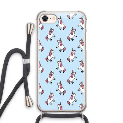 Eenhoorns overal: iPhone 8 Transparant Hoesje met koord