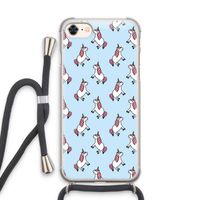 Eenhoorns overal: iPhone 8 Transparant Hoesje met koord