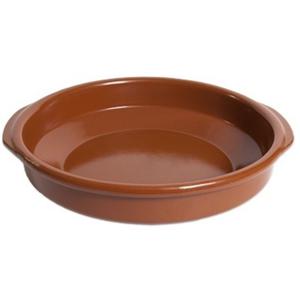 Tapas ovenschaal/serveerschaal - rond - Spaans terracotta/aardewerk - D28 x H6 cm