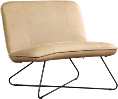Grijze leren industriële fauteuil zonder armleuning Smile - Rancho Leer Stone (grijs leer)