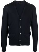 TOM FORD cardigan en laine à col v - Bleu