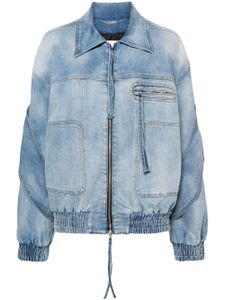 Blumarine veste bomber en jean à design matelassé - Bleu