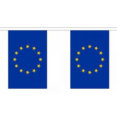 Europa Vlaggetjes vlaggenlijn slinger - 900 cm - polyester - binnen/buiten - versiering/feestartikel