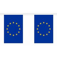 Europa Vlaggetjes vlaggenlijn slinger - 900 cm - polyester - binnen/buiten - versiering/feestartikel