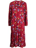 Comme Des Garçons Girl robe mi-longue à fleurs - Rouge - thumbnail