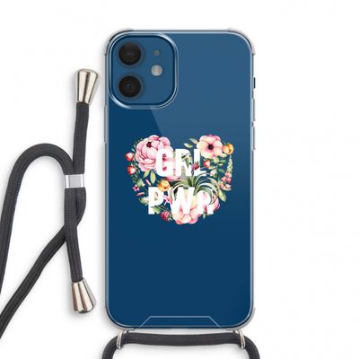GRL PWR Flower: iPhone 12 mini Transparant Hoesje met koord