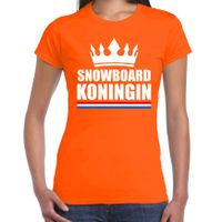 Snowboard koningin apres ski t-shirt oranje dames - Sport / hobby shirts