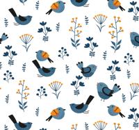 Slaapkamer behang Lente vogels patroon Slaapkamer behang Lente vogels patroon