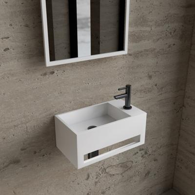 Fonteinset BWS Solid Surface Met Handdoekhouder Rechts Wit Gunmetal Boss & Wessing