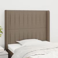 Hoofdbord met randen 103x16x118/128 cm stof taupe