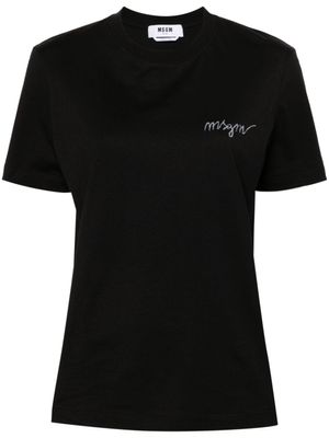 MSGM t-shirt à logo brodé - Noir