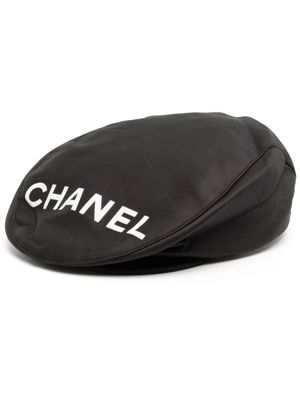 CHANEL Pre-Owned béret à logo imprimé (années 1990-2000) - Noir