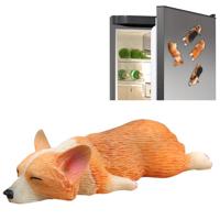 Huis decoratie mooie Rrunk op slaap Corgi 3D magnetische gesp koelkast plakken