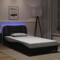 Bedframe met LED zonder matras "Hvar" zwart 100x203 cm
