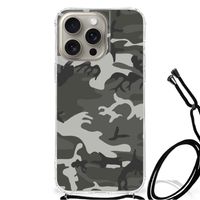 iPhone 15 Pro Max Doorzichtige Silicone Hoesje Army Light - thumbnail