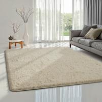 Karpet24 Fluffy Shaggy - Zacht Hoogpolig Vloerkleed, Onderhoudsarm, Beige-Ø 120 cm rond