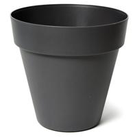 Mega Collections Plantenpot / bloempot - kunststof - zwart - binnen/buiten - D39 x H35 cm