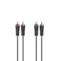Hama Audiokabel, 2 cinch-stekkers - 2 cinch-stekkers, 5,0 m Luidspreker kabel