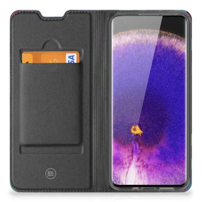 OPPO Find X5 Stand Case Abstract Green Blue