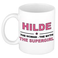 Hilde cadeau mok - Woman Myth Supergirl - naam koffiemok - 300 ml - collega - moederdag